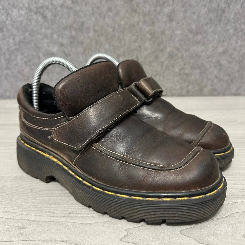 Dr. Martens‎ 9380 Monk Strap Shoes Mens 6 Brown Vintage Leather Chunky Hook